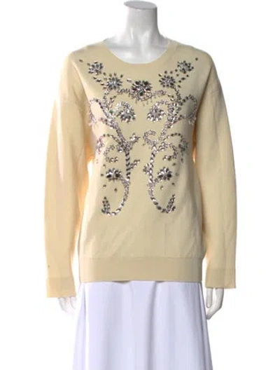 Pre-owned Rabanne Virgin Wool Graphic Print Sweatshirt In Neutral