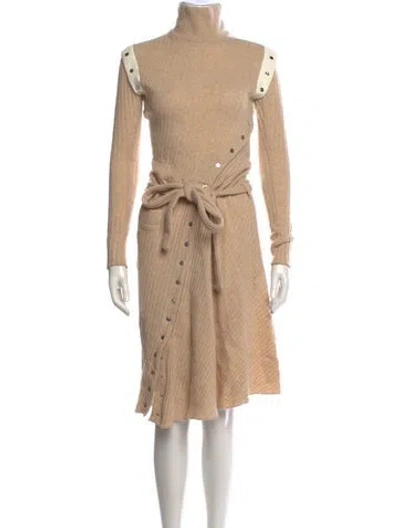 Pre-owned Rabanne Virgin Wool Midi Length Dress In Neutrals