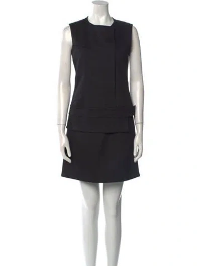 Pre-owned Rabanne Virgin Wool Mini Dress In Black