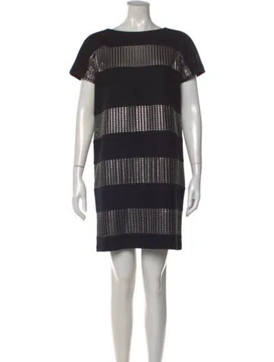 Pre-owned Rabanne Virgin Wool Mini Dress In Black
