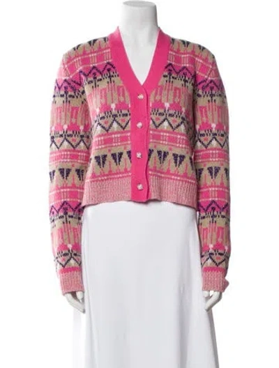 Pre-owned Rabanne Virgin Wool Printed Sweater In Pink