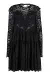 Rabanne Floral-lace Tiered Dress In Black
