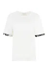 Rabanne Disc Trim Crewneck T-shirt In White