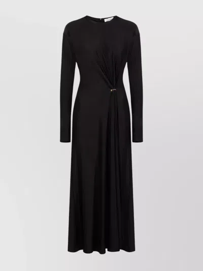 RABANNE VISCOSE DRESS DRAPED DETAIL LONG SLEEVES