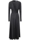 Rabanne Crewneck Gathered Dress In Black