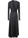 Rabanne Crewneck Gathered Dress In Black
