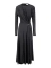 Rabanne Crewneck Gathered Dress In Black