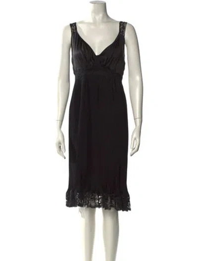Pre-owned Rabanne V-neck Knee-length Dress In Black