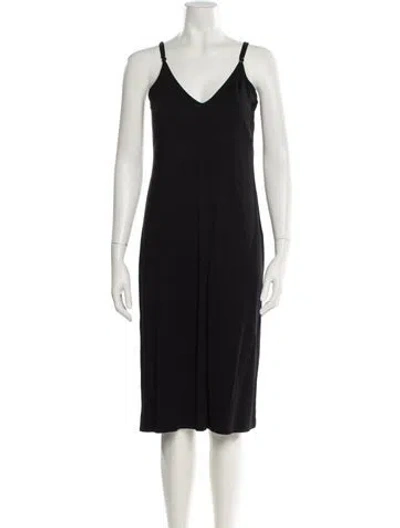 Pre-owned Rabanne V-neck Knee-length Dress In Black