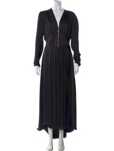 Pre-owned Rabanne V-neck Long Dress In Black