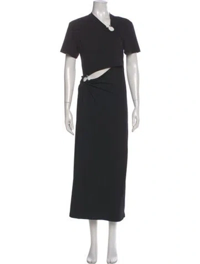 Pre-owned Rabanne V-neck Long Dress In Gray
