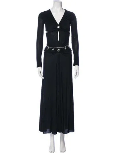 Pre-owned Rabanne V-neck Long Dress In Multi