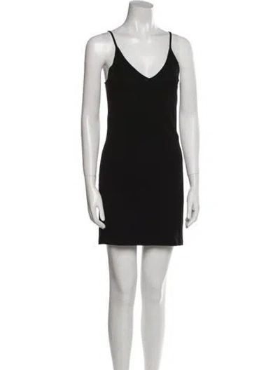 Pre-owned Rabanne V-neck Mini Dress In Black