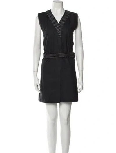 Pre-owned Rabanne V-neck Mini Dress In Black