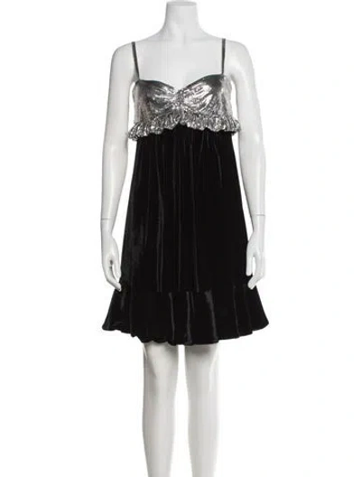 Pre-owned Rabanne V-neck Mini Dress In Black