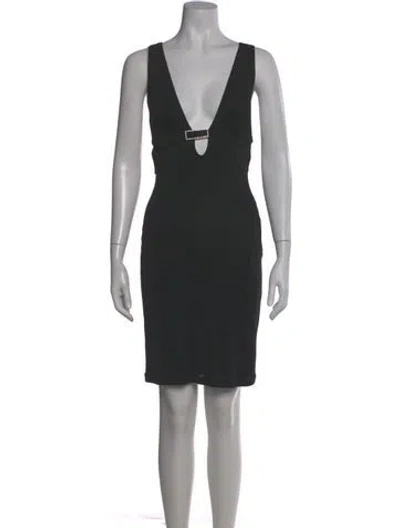 Pre-owned Rabanne V-neck Mini Dress In Black