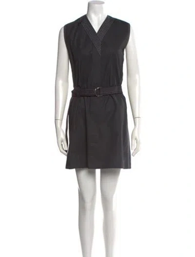Pre-owned Rabanne V-neck Mini Dress In Black