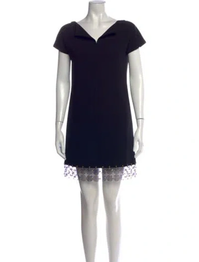 Pre-owned Rabanne V-neck Mini Dress In Black