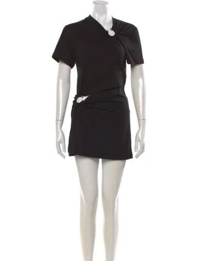 Pre-owned Rabanne V-neck Mini Dress In Black