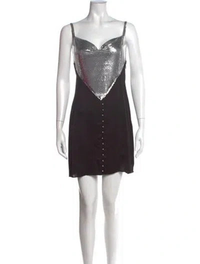 Pre-owned Rabanne V-neck Mini Dress In Multi