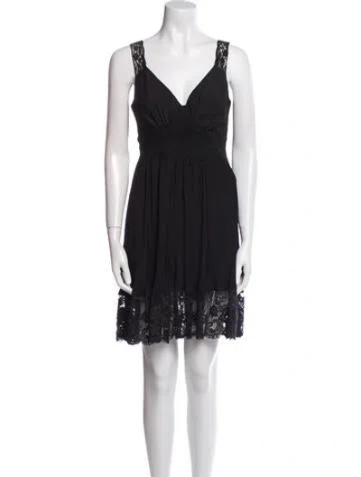 Pre-owned Rabanne V-neck Mini Dress W/ Tags In Black