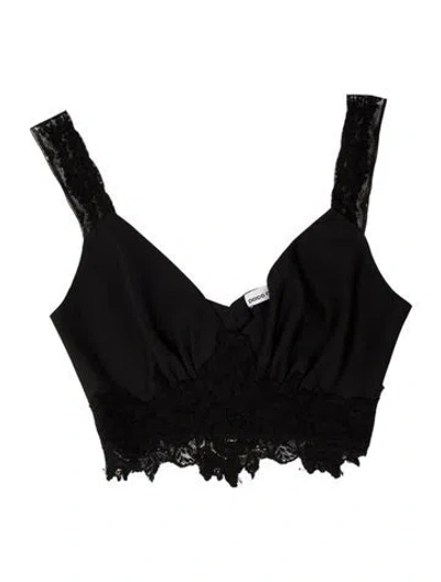 Pre-owned Rabanne V-neck Sleeveless Crop Top In Black