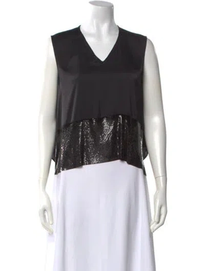 Pre-owned Rabanne V-neck Sleeveless Top In Grey
