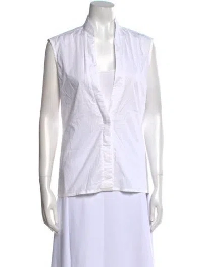 Pre-owned Rabanne V-neck Sleeveless Top In White