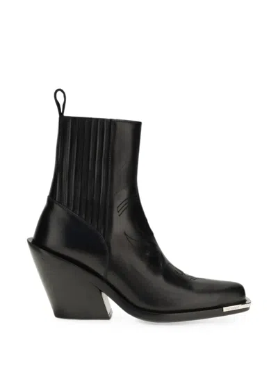 Rabanne Western Ankle Boots In Black