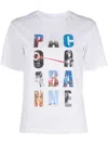 Rabanne Logo-print Gathered T-shirt In White