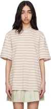 Rabanne Stripe Cotton T-shirt In M268 Rayures Beige B