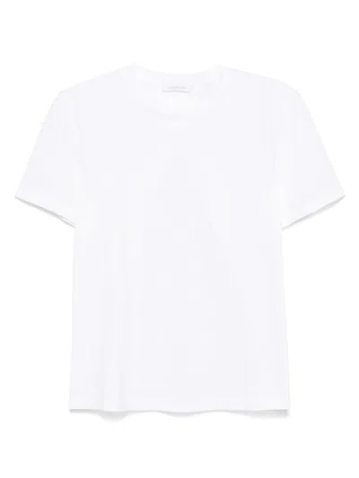Rabanne White Cotton T-shirt With Silver Logo Plaque