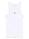 Rabanne White Cotton T-shirt With Silver Logo Plaque In White