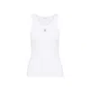 Rabanne Ribbed Cotton Tank Top With Perforated R-logo