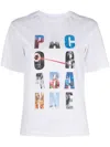 Rabanne Logo-print Gathered T-shirt In White