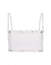 Rabanne White Pleated Crop Top With Studs In White