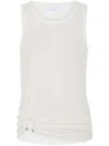 Rabanne Ring-detail Cotton-blend Jersey Tank Top In White