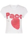 RABANNE RABANNE WHITE SHORT T-SHIRT
