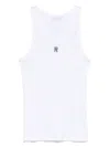 Rabanne Ribbed Cotton Tank Top With Perforated R-logo