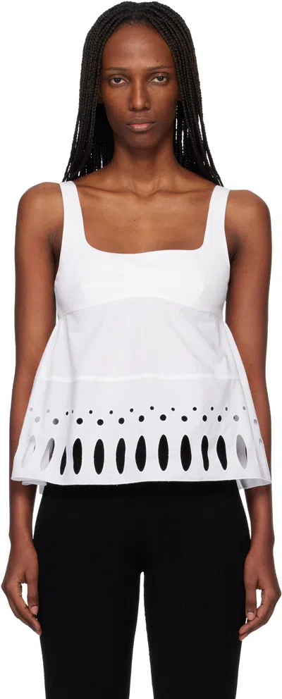Rabanne White Square Neck Tank Top