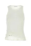 Rabanne White Stretch Cotton Tank Top In White