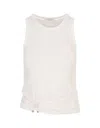 Rabanne Signature Piercing Ribbed Tank Top In White