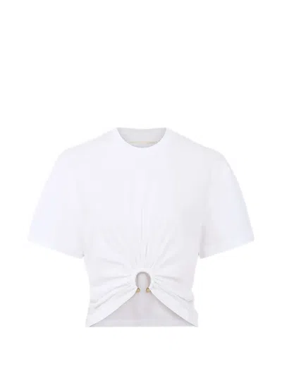 Rabanne White T-shirt With Piercing