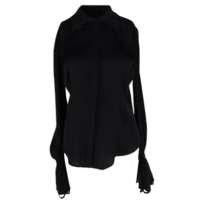 Pre-owned Rabanne Wide Cuff Sleeves Blouse In Black Polyester
