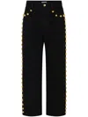 Rabanne Embellished Rigid High-rise Straight-leg Jeans In Black