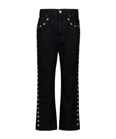 RABANNE PACO RABANNE STUD EMBELISHED STRAIGHT LEG JEANS