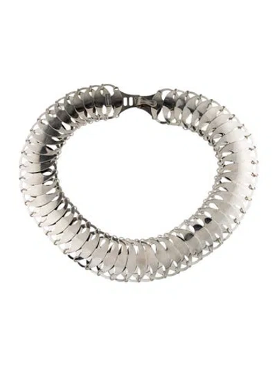 Pre-owned Rabanne Wide Metal Waist Belt In Silver