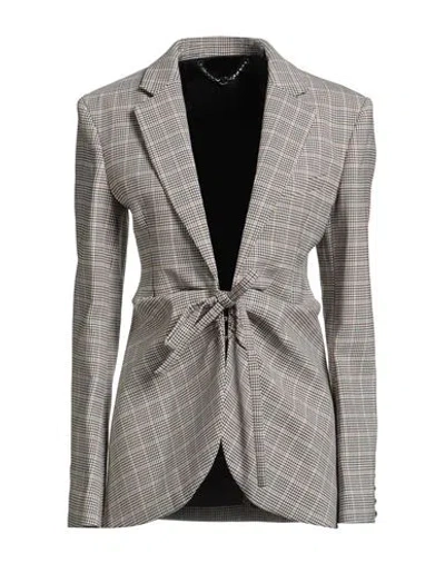 Rabanne Woman Blazer Beige Size 8 Wool, Elastane, Polyamide In Gray
