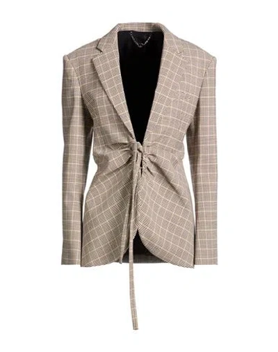 RABANNE RABANNE WOMAN BLAZER DARK BROWN SIZE 8 WOOL, ELASTANE, POLYAMIDE