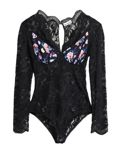 Rabanne Woman Bodysuit Black Size 10 Polyester, Elastane